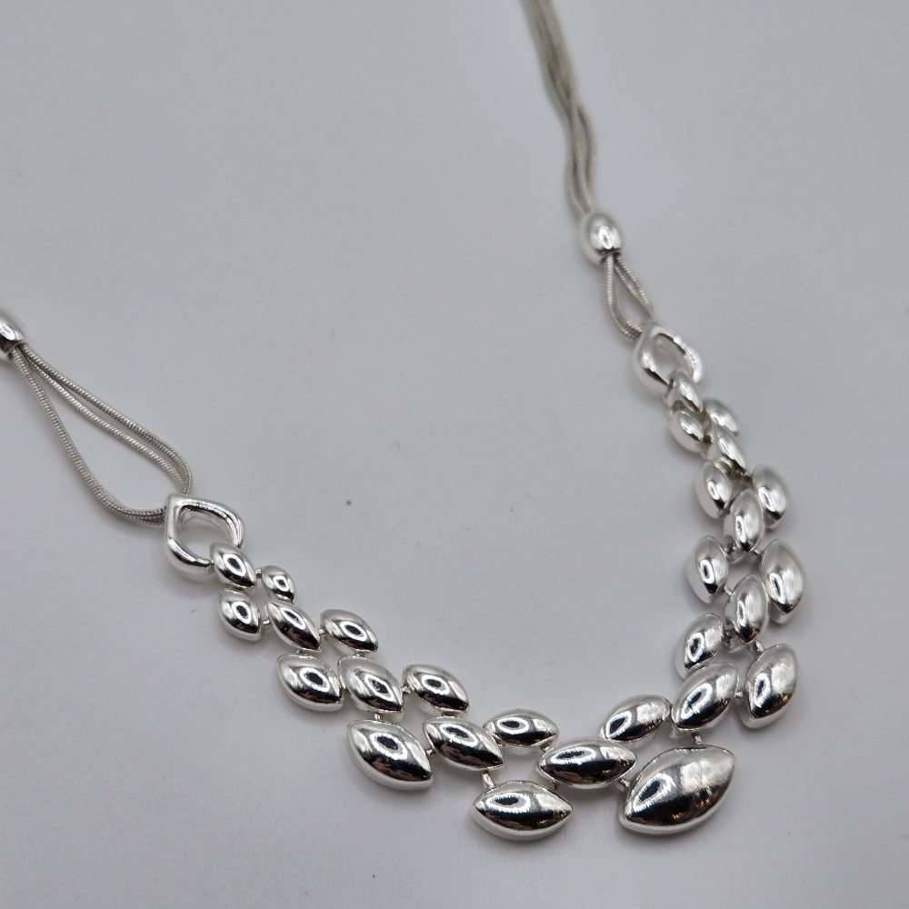 Silver San Marco Panther Chain Necklace Snake Chain Napier Grunge 90s Vintage